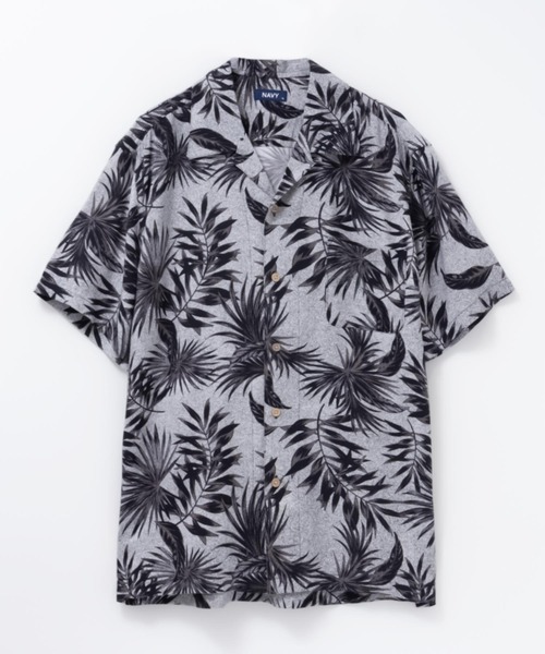 NAVY（ネイビー）の「NAVY SARARI レーヨンアロハ プリントシャツ（シャツ/ブラウス・メンズ・グリーン系2/ブラック系/ホワイト系/グレー系/グリーン系1・S/M/L/XL）」の10枚目の写真