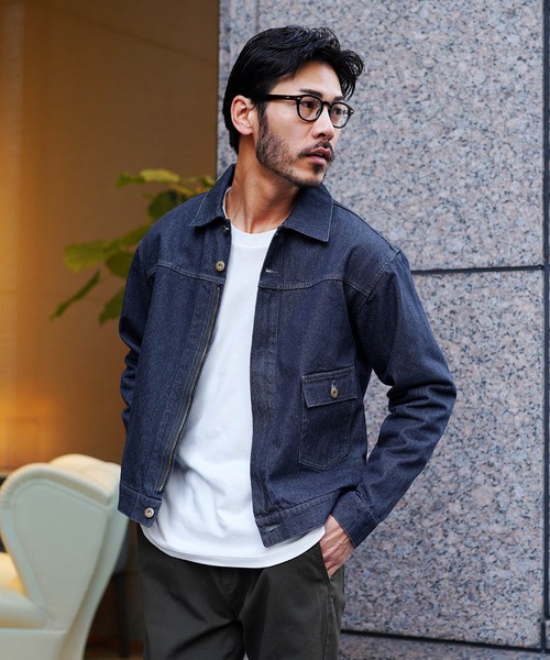 【タグ付】ARTS＆SCIENCE ワークブルゾン デニムジャケット　ジップ セール】襟付きジップアップ ライトオンスデニムジャケット ブルゾン