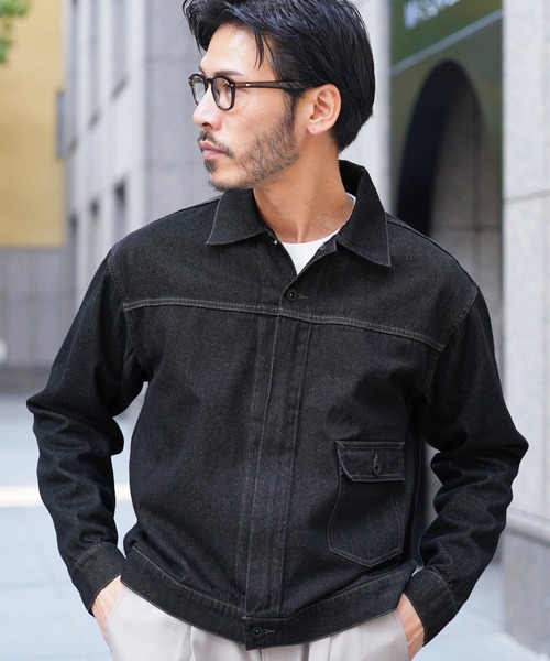 jiggys shop（ジギーズショップ）の「襟付きジップアップ ライトオンスデニムジャケット ブルゾン（デニムジャケット・メンズ・ブラック/ブルー系その他2/ブルー系その他・X-LARGE/SMALL/MEDIUM/LARGE）」の4枚目の写真