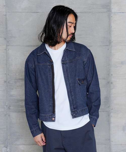 jiggys shop（ジギーズショップ）の「襟付きジップアップ ライトオンスデニムジャケット ブルゾン（デニムジャケット・メンズ・ブラック/ブルー系その他2/ブルー系その他・X-LARGE/SMALL/MEDIUM/LARGE）」の9枚目の写真