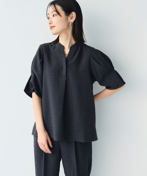 シワになりにくい》サマナチュラ リネンライクスキッパー