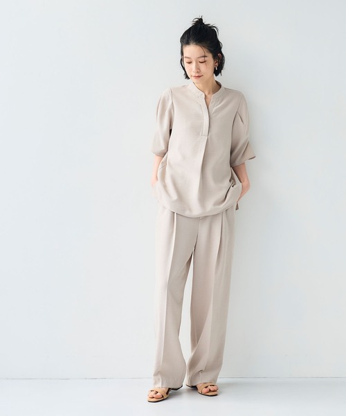 CROSS FUNCTION（クロスファンクション）の「《シワになりにくい》サマナチュラ リネンライクスキッパーブラウス【CF/クロスファンクション】（シャツ/ブラウス・レディース・ライトベージュ/ブルー/チャコールグレー・LL/L/M）」の22枚目の写真