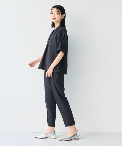 CROSS FUNCTION（クロスファンクション）の「《シワになりにくい》サマナチュラ リネンライクスキッパーブラウス【CF/クロスファンクション】（シャツ/ブラウス・レディース・ライトベージュ/ブルー/チャコールグレー・LL/L/M）」の13枚目の写真