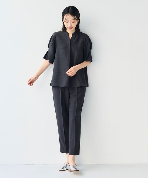 CROSS FUNCTION（クロスファンクション）の「《シワになりにくい》サマナチュラ リネンライクスキッパーブラウス【CF/クロスファンクション】（シャツ/ブラウス・レディース・ライトベージュ/ブルー/チャコールグレー・LL/L/M）」の11枚目の写真