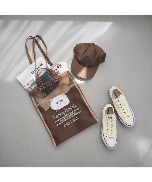 GLOBAL FORME CONCRETE（グローバルフォルムコンクリート）の「【JoliJoli】ローカルズメッシュトート（トートバッグ・レディース・ブラウン/ブルー/ホワイト/ブラック・FREE）」の9枚目の写真