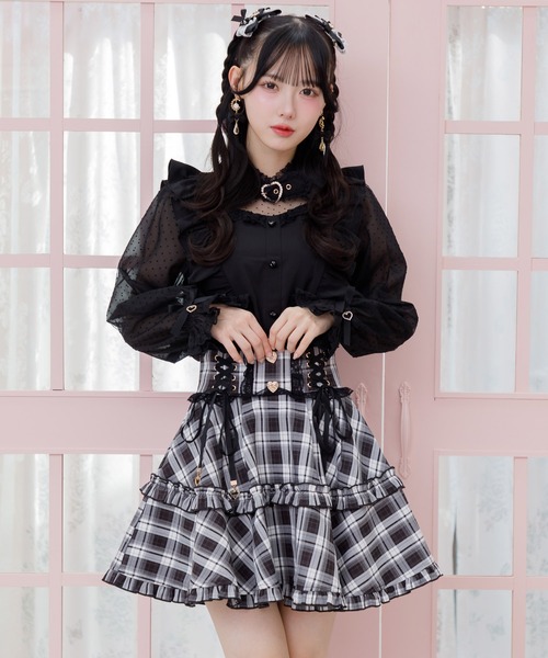 ROJITA(ロジータ)の「ハートバックルチョーカーシアースリーブブラウス(シャツ/ブラウス・レディース・ブラック/ピンク/ホワイト・FREE)」の15枚目の写真