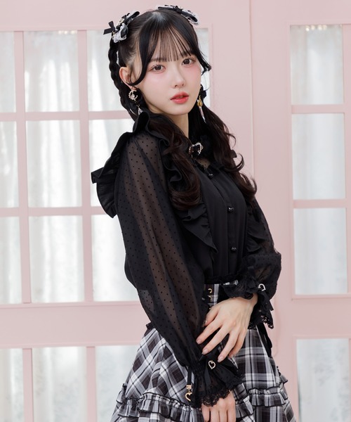 ROJITA(ロジータ)の「ハートバックルチョーカーシアースリーブブラウス(シャツ/ブラウス・レディース・ブラック/ピンク/ホワイト・FREE)」の17枚目の写真
