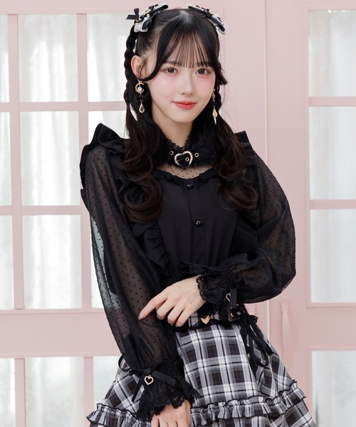 ROJITA(ロジータ)の「ハートバックルチョーカーシアースリーブブラウス(シャツ/ブラウス・レディース・ブラック/ピンク/ホワイト・FREE)」の18枚目の写真