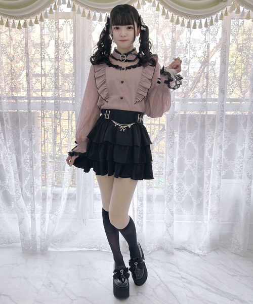 ROJITA(ロジータ)の「ハートバックルチョーカーシアースリーブブラウス(シャツ/ブラウス・レディース・ブラック/ピンク/ホワイト・FREE)」の13枚目の写真