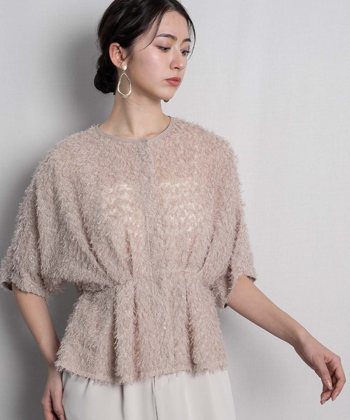 RAW FUDGE(ローファッジ)の「ウエストタックドルマンシャギーブラウス(シャツ/ブラウス・レディース・ブラック/ベージュ/オフホワイト・M)」の13枚目の写真