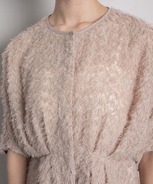 RAW FUDGE(ローファッジ)の「ウエストタックドルマンシャギーブラウス(シャツ/ブラウス・レディース・ブラック/ベージュ/オフホワイト・M)」の7枚目の写真