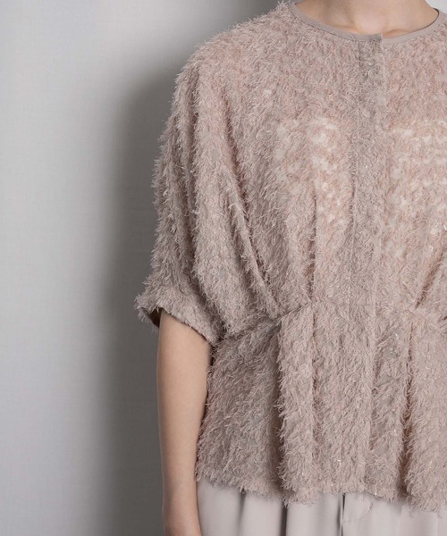 RAW FUDGE(ローファッジ)の「ウエストタックドルマンシャギーブラウス(シャツ/ブラウス・レディース・ブラック/ベージュ/オフホワイト・M)」の9枚目の写真