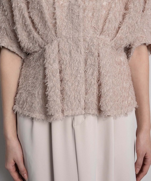 RAW FUDGE(ローファッジ)の「ウエストタックドルマンシャギーブラウス(シャツ/ブラウス・レディース・ブラック/ベージュ/オフホワイト・M)」の10枚目の写真