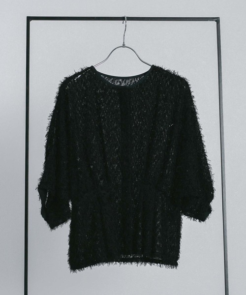 RAW FUDGE(ローファッジ)の「ウエストタックドルマンシャギーブラウス(シャツ/ブラウス・レディース・ブラック/ベージュ/オフホワイト・M)」の5枚目の写真