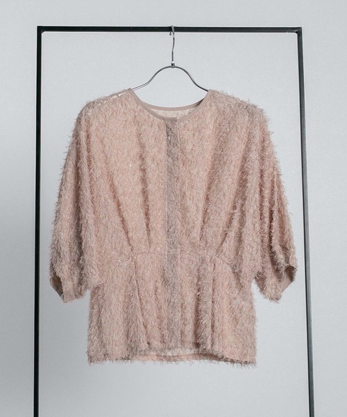 RAW FUDGE(ローファッジ)の「ウエストタックドルマンシャギーブラウス(シャツ/ブラウス・レディース・ブラック/ベージュ/オフホワイト・M)」の6枚目の写真