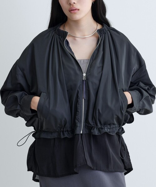 GALLEST（ギャレスト）の「ドロストライトブルゾン（ブルゾン・レディース・チャコールグレー/ホワイト/ライトグリーン・36/38/40）」の2枚目の写真