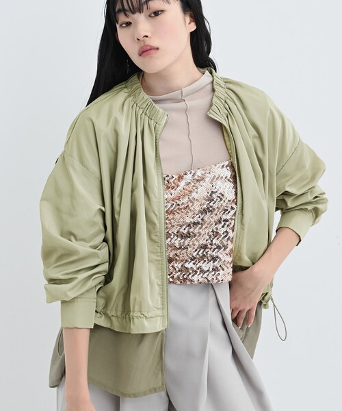 GALLEST（ギャレスト）の「ドロストライトブルゾン（ブルゾン・レディース・チャコールグレー/ホワイト/ライトグリーン・36/38/40）」の3枚目の写真