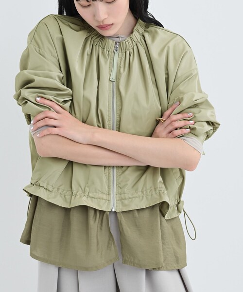 GALLEST（ギャレスト）の「ドロストライトブルゾン（ブルゾン・レディース・チャコールグレー/ホワイト/ライトグリーン・36/38/40）」の4枚目の写真