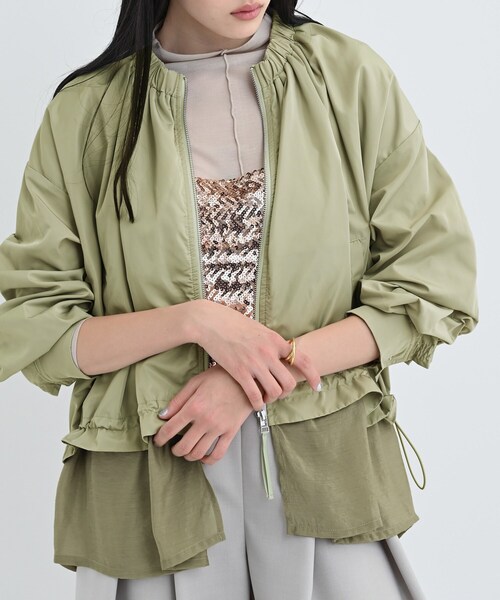 GALLEST（ギャレスト）の「ドロストライトブルゾン（ブルゾン・レディース・チャコールグレー/ホワイト/ライトグリーン・36/38/40）」の5枚目の写真