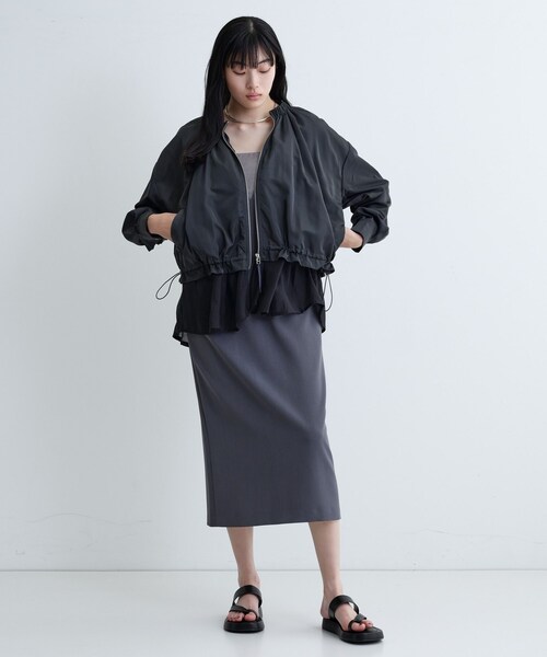 GALLEST（ギャレスト）の「ドロストライトブルゾン（ブルゾン・レディース・チャコールグレー/ホワイト/ライトグリーン・36/38/40）」の6枚目の写真