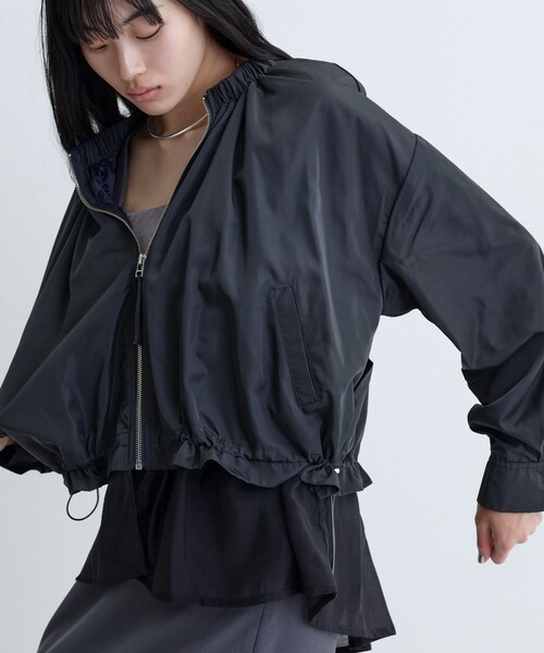 GALLEST（ギャレスト）の「ドロストライトブルゾン（ブルゾン・レディース・チャコールグレー/ホワイト/ライトグリーン・36/38/40）」の7枚目の写真