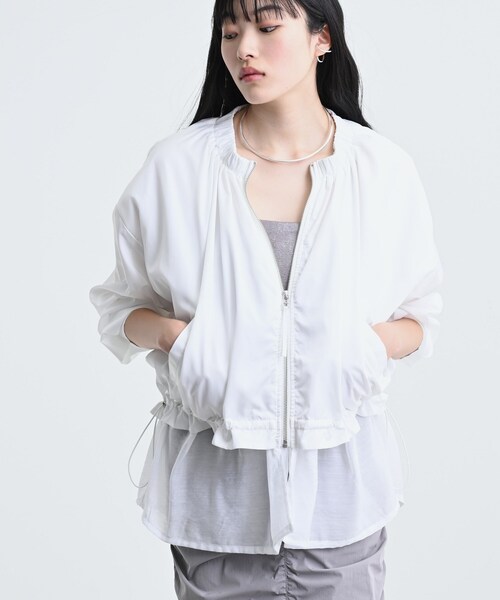 GALLEST（ギャレスト）の「ドロストライトブルゾン（ブルゾン・レディース・チャコールグレー/ホワイト/ライトグリーン・36/38/40）」の19枚目の写真