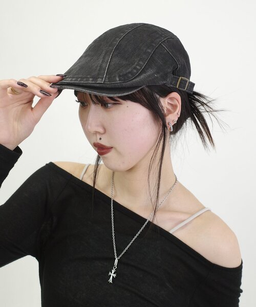 WHO'S WHO gallery（フーズフーギャラリー）の「ベーシックハンチング（ハンチング/ベレー帽・レディース・ブラック/ブラウン・FREE）」の2枚目の写真