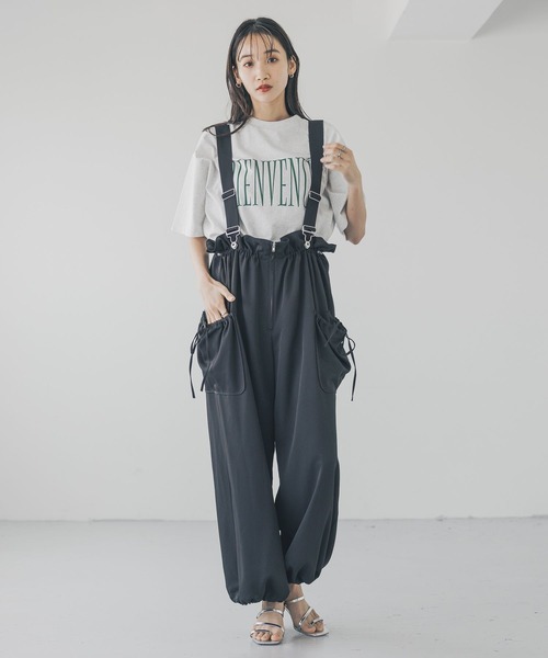 新品タグ付☆ LOWRYS FARM ウエストフリルサロペット セール】ウエストフリルリボンサロペ 292363（サロペット