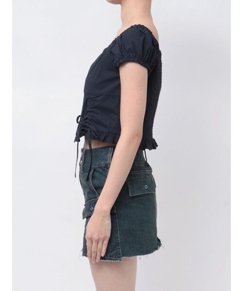 EMODA（エモダ）の「ショートスリーブリボントップ（Tシャツ/カットソー・レディース・ホワイト/レッド/グリーン/ネイビー・FREE）」の13枚目の写真