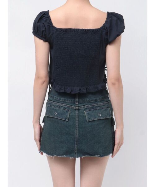 EMODA（エモダ）の「ショートスリーブリボントップ（Tシャツ/カットソー・レディース・ホワイト/レッド/グリーン/ネイビー・FREE）」の14枚目の写真