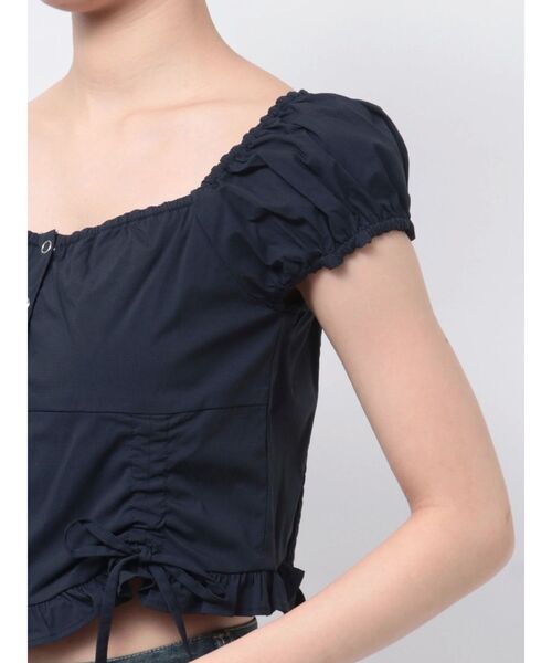 EMODA（エモダ）の「ショートスリーブリボントップ（Tシャツ/カットソー・レディース・ホワイト/レッド/グリーン/ネイビー・FREE）」の16枚目の写真