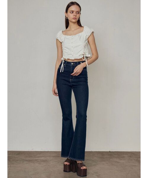 EMODA（エモダ）の「ショートスリーブリボントップ（Tシャツ/カットソー・レディース・ホワイト/レッド/グリーン/ネイビー・FREE）」の19枚目の写真