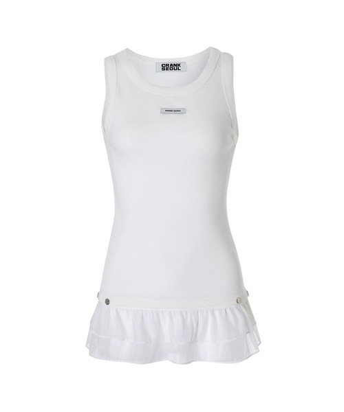 CRANK（クランク）の「CRANK／フリルボタンスリーブレス（その他トップス・レディース・ブルー/ブラック/ホワイト・FREE）」の17枚目の写真