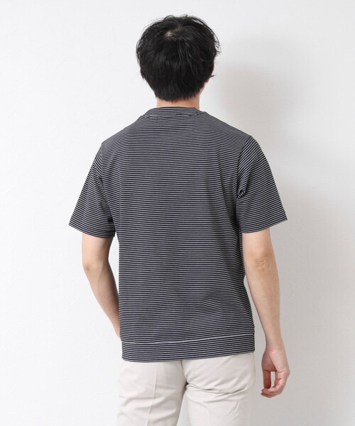 NOLLEY’S(ノーリーズ)の「《ビジカジ対応》セミシルケットスムース ボーダー Vネック ドレスTシャツ 25SS(Tシャツ/カットソー・メンズ・ブラック/ホワイト系その他/ブラック系その他・S/M/L/XL)」の19枚目の写真