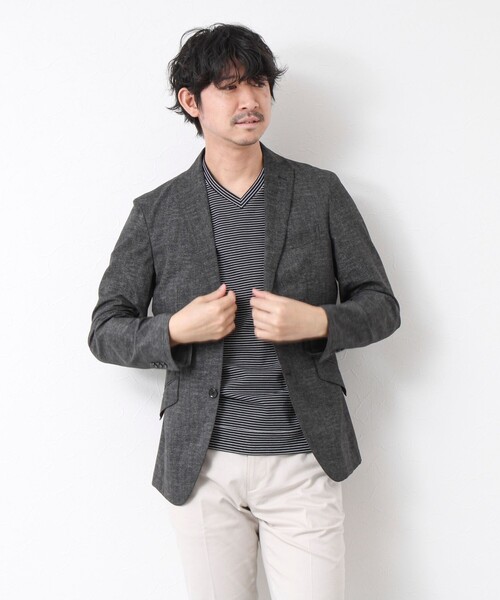 NOLLEY’S(ノーリーズ)の「《ビジカジ対応》セミシルケットスムース ボーダー Vネック ドレスTシャツ 25SS(Tシャツ/カットソー・メンズ・ブラック/ホワイト系その他/ブラック系その他・S/M/L/XL)」の13枚目の写真