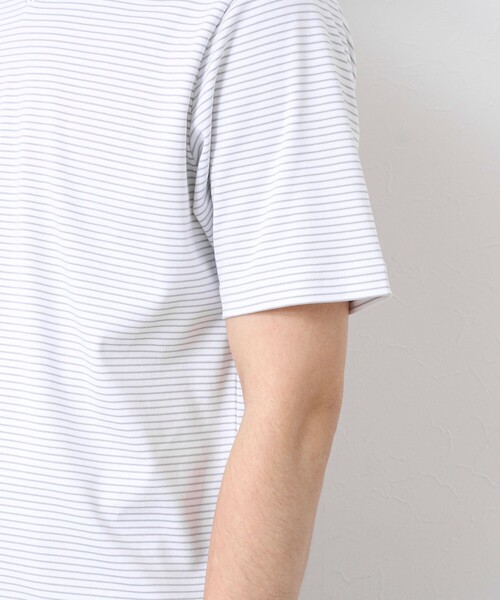 NOLLEY’S(ノーリーズ)の「《ビジカジ対応》セミシルケットスムース ボーダー Vネック ドレスTシャツ 25SS(Tシャツ/カットソー・メンズ・ブラック/ホワイト系その他/ブラック系その他・S/M/L/XL)」の8枚目の写真