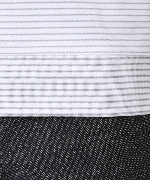 NOLLEY’S(ノーリーズ)の「《ビジカジ対応》セミシルケットスムース ボーダー Vネック ドレスTシャツ 25SS(Tシャツ/カットソー・メンズ・ブラック/ホワイト系その他/ブラック系その他・S/M/L/XL)」の9枚目の写真