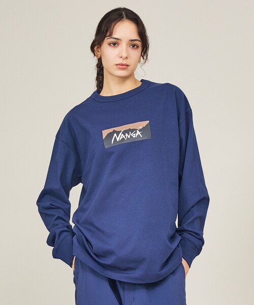 NANGA(ナンガ)の「【NANGA/ナンガ】ECO HYBRID BOX LOGO LS/ボックスロゴロングスリーブTシャツ(Tシャツ/カットソー・メンズ・ピンク/ブラック/ホワイト/ネイビー・M/L/XL)」の3枚目の写真