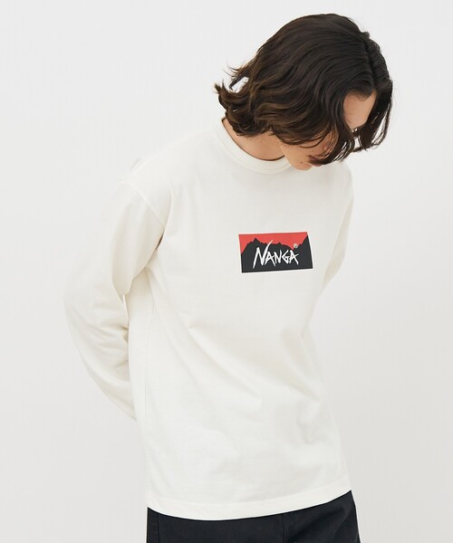 NANGA(ナンガ)の「【NANGA/ナンガ】ECO HYBRID BOX LOGO LS/ボックスロゴロングスリーブTシャツ(Tシャツ/カットソー・メンズ・ピンク/ブラック/ホワイト/ネイビー・M/L/XL)」の1枚目の写真