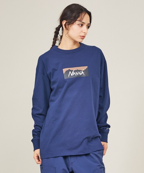 NANGA(ナンガ)の「【NANGA/ナンガ】ECO HYBRID BOX LOGO LS/ボックスロゴロングスリーブTシャツ(Tシャツ/カットソー・メンズ・ピンク/ブラック/ホワイト/ネイビー・M/L/XL)」の5枚目の写真