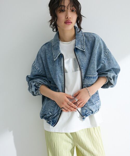 ELENCARE DUE（エレンカーレデュエ）の「・ELENCARE DUE デニムステンカラーブルゾン（ブルゾン・レディース・ブラック/インディゴブルー/ライトインディゴブルー・FREE）」の4枚目の写真