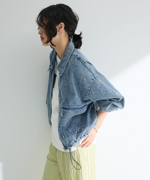 ELENCARE DUE（エレンカーレデュエ）の「・ELENCARE DUE デニムステンカラーブルゾン（ブルゾン・レディース・ブラック/インディゴブルー/ライトインディゴブルー・FREE）」の5枚目の写真