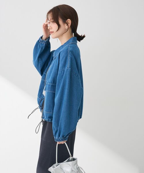 セール】・ELENCARE DUE デニムステンカラーブルゾン（ブルゾン