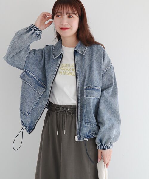 ELENCARE DUE（エレンカーレデュエ）の「・ELENCARE DUE デニムステンカラーブルゾン（ブルゾン・レディース・ブラック/インディゴブルー/ライトインディゴブルー・FREE）」の16枚目の写真