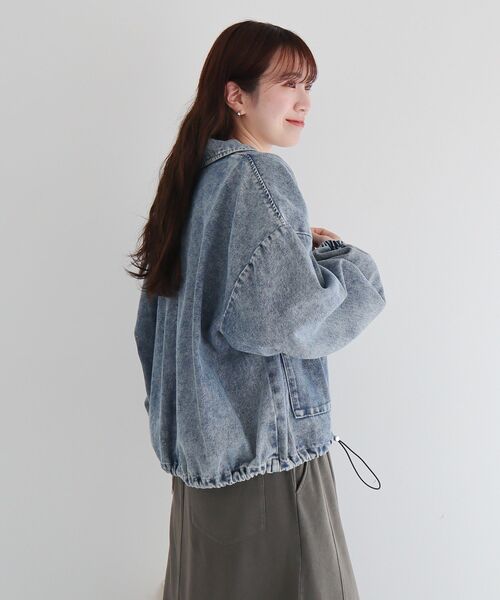 ELENCARE DUE（エレンカーレデュエ）の「・ELENCARE DUE デニムステンカラーブルゾン（ブルゾン・レディース・ブラック/インディゴブルー/ライトインディゴブルー・FREE）」の17枚目の写真