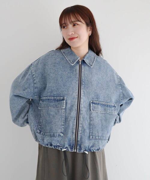 ELENCARE DUE（エレンカーレデュエ）の「・ELENCARE DUE デニムステンカラーブルゾン（ブルゾン・レディース・ブラック/インディゴブルー/ライトインディゴブルー・FREE）」の21枚目の写真