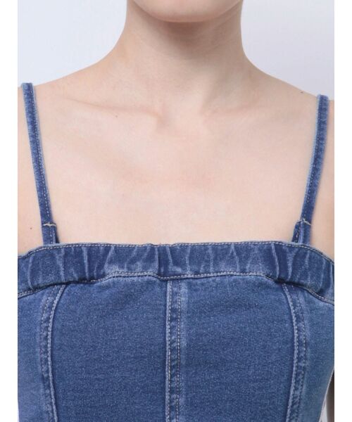 GYDA（ジェイダ）の「GD SIDE 2ラインカットデニムベアワンピース【SETUP着用可】（ワンピース・レディース・ライトブルー/ブルー・FREE）」の21枚目の写真