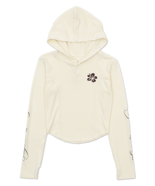 dispark(ディスパーク)の「DISPARK/ハイビスカス刺繍パーカー(Tシャツ/カットソー・レディース・チャコール/アイボリー・FREE)」の17枚目の写真