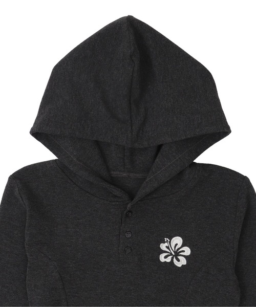 dispark(ディスパーク)の「DISPARK/ハイビスカス刺繍パーカー(Tシャツ/カットソー・レディース・チャコール/アイボリー・FREE)」の14枚目の写真