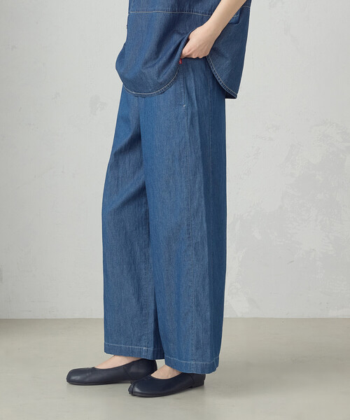 ONIGIRI(オニギリ)の「【セットアップ対応】デニムイージーパンツ(その他パンツ・レディース・サックスブルー/ネイビー・MEDIUM/LARGE)」の6枚目の写真